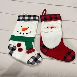 NWOT 20”  Snowman and Santa Christmas Stockings